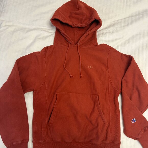 Red Reverse-weave Champion Hoodie - Size Men's XS - Picture 1 of 4